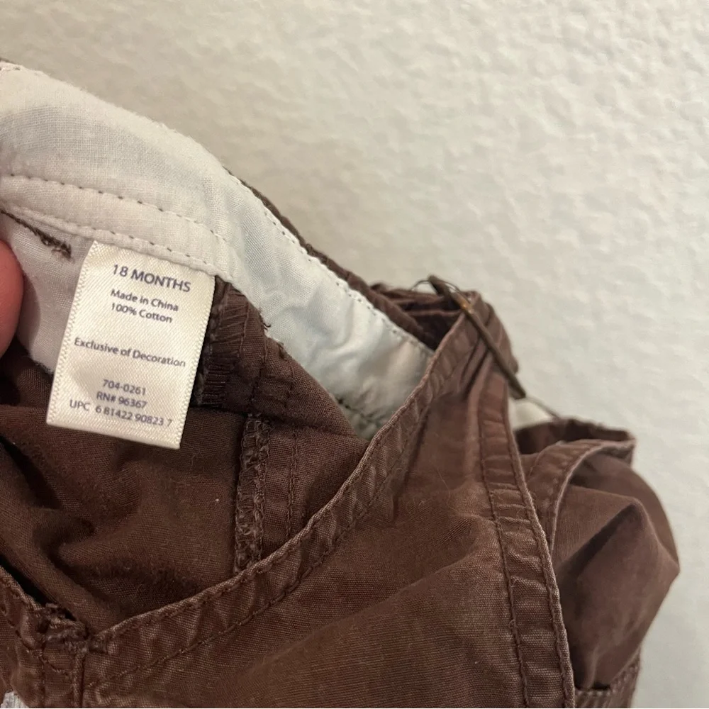 OshKosh B'Gosh Vestbak Short Overall Shortalls Brown Animal Toddler Size 18M